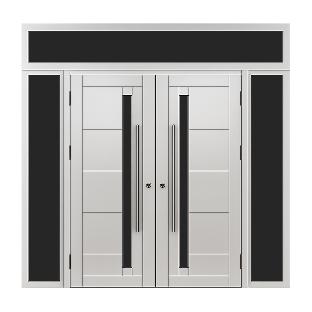 Double Doors with Sidelights and Transom