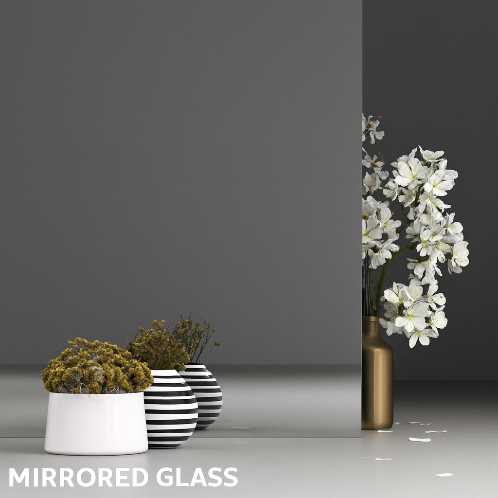 Mirrored Glass Doors