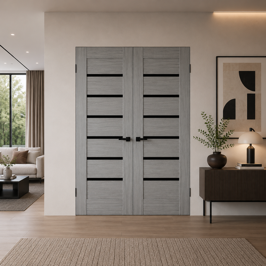 Nova Domino 01 Wenge Modern Laminated Modern Frameless Double Door