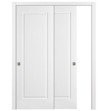Nova 1 Panel Soft White Laminated Modern Bypass Door - Doors and Beyond