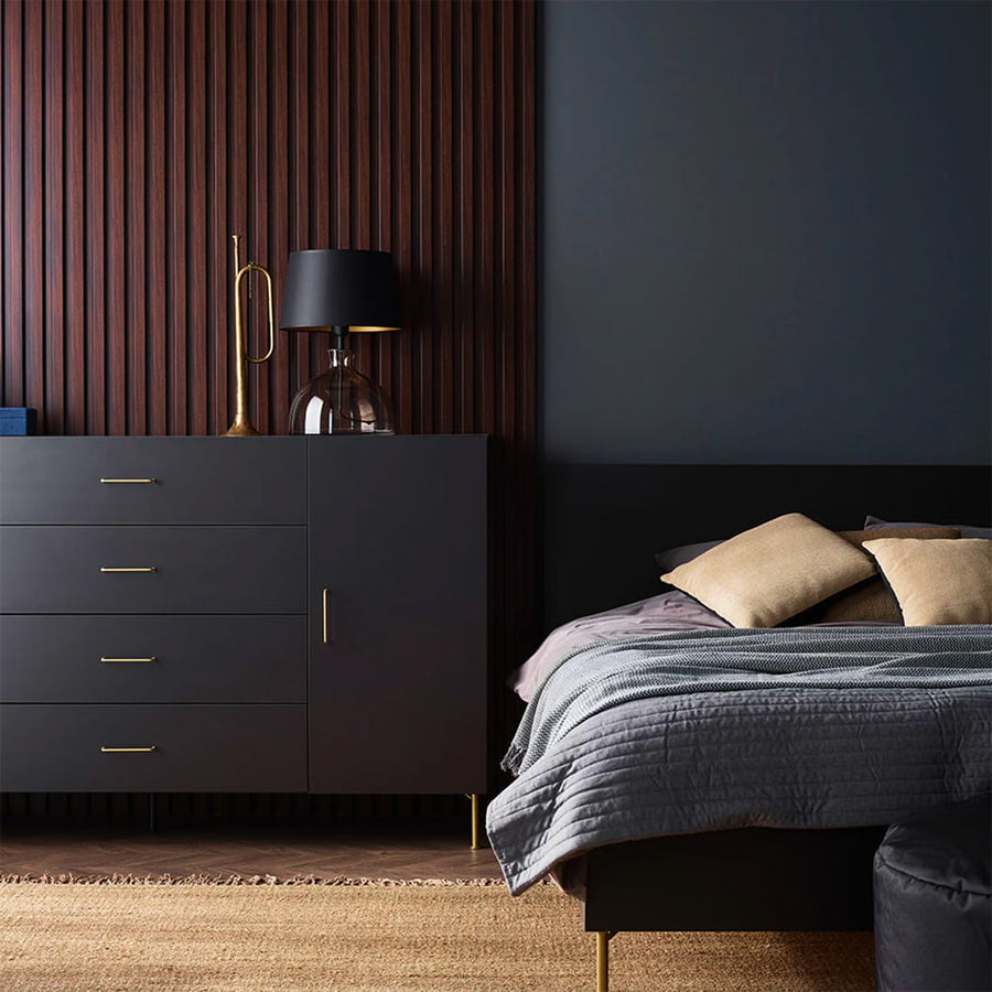 VOX Linerio L-Line Chocolate Slat Panel 104 5/16" x 4 13/16" x 13/16" - Doors and Beyond