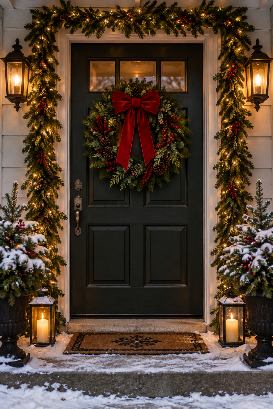 Front Door Christmas Decoration Ideas: