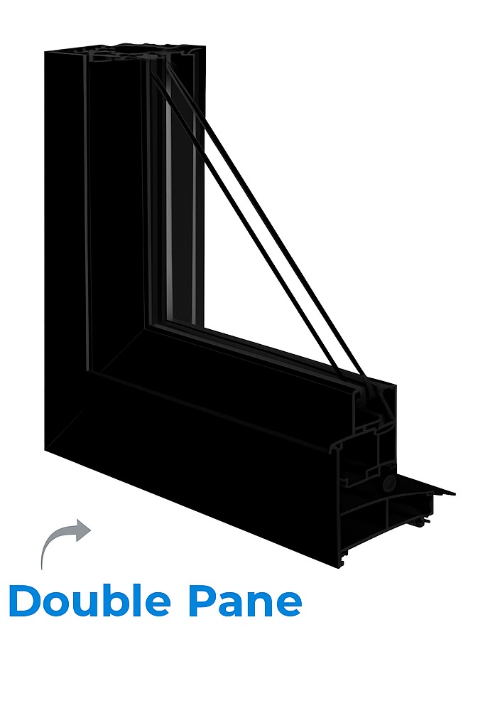 ProVia Endure 2-Lite Patio Door 72x80 Black/Black Double Pane Low-E W Argon Gas Colonial Grills - Doors and Beyond