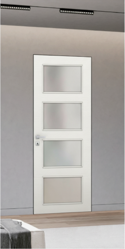 Nova 4-Lite Braga Bianco Matrix CPL Frameless Modern Door