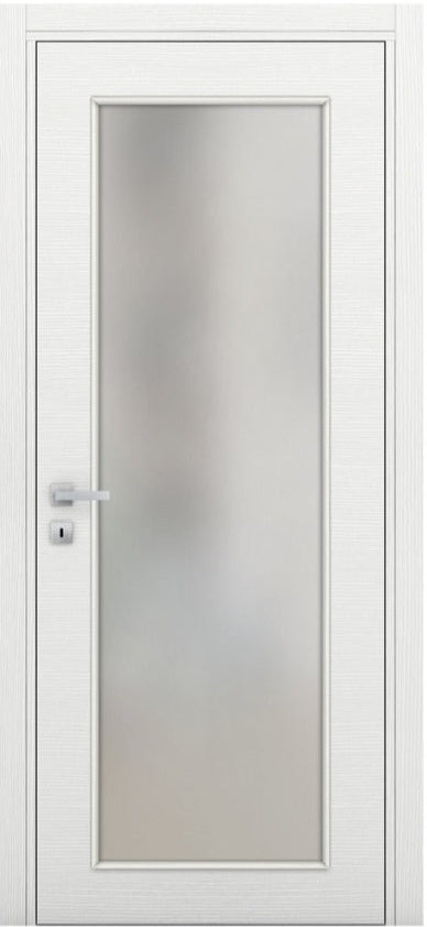 Nova 1-Lite Braga Bianco Matrix CPL Modern Single Pre-hung Door - Doors and Beyond