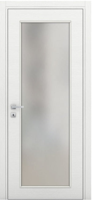 Nova 1-Lite Braga Bianco Matrix CPL Modern Single Pre-hung Door - Doors and Beyond