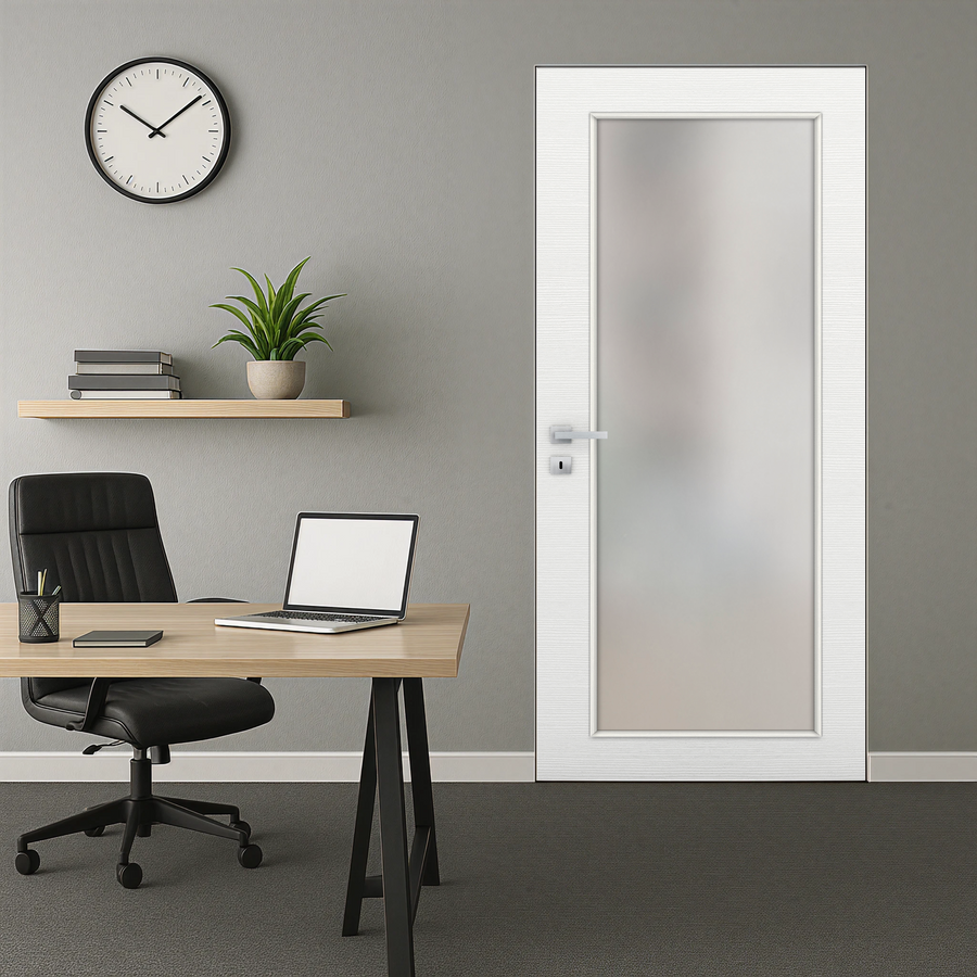 Braga 1-Lite Bianco Matrix CPL Frameless Modern Door - Doors and Beyond