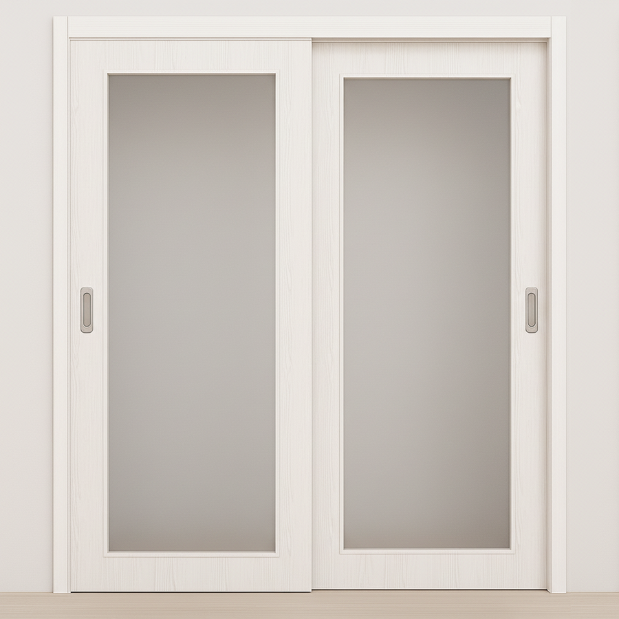 Braga 1-Lite Bianco Matrix CPL Modern Bypass Door - Doors and Beyond