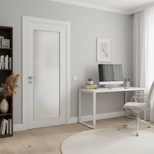 Nova 1-Lite Braga Bianco Matrix CPL Modern Single Pre-hung Door - Doors and Beyond