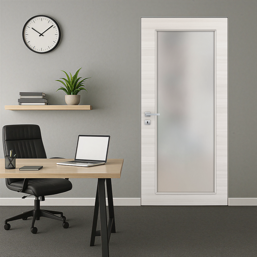 Braga 1-Lite Crema Matrix CPL Frameless Modern Door - Doors and Beyond