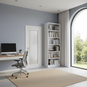 Nova 1-Lite Braga Crema Matrix CPL Modern Single Pre-hung Door - Doors and Beyond