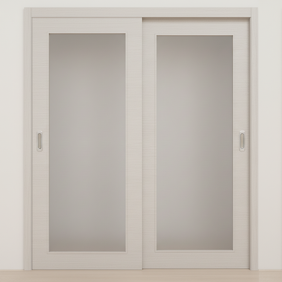 Braga 1-Lite Crema Matrix CPL  Modern Bypass Door - Doors and Beyond