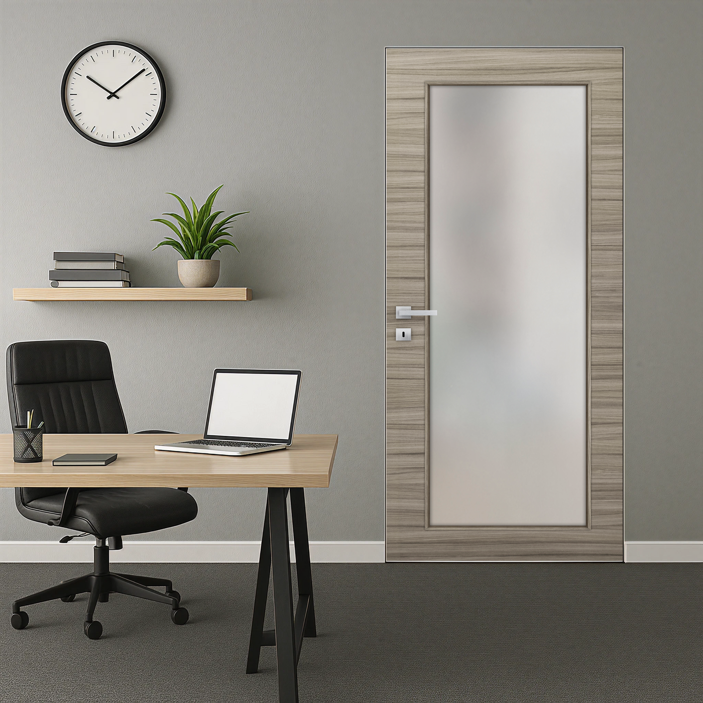 Braga 1-Lite Palissandro Matrix CPL Frameless Modern Door - Doors and Beyond