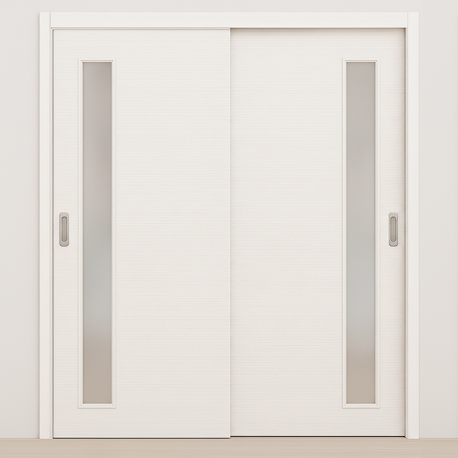 Braga 1-Lite V Bianco Matrix CPL Modern Bypass Door - Doors and Beyond