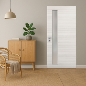 Braga 1-Lite V Braga  Crema Matrix CPL Frameless Modern Door - Doors and Beyond