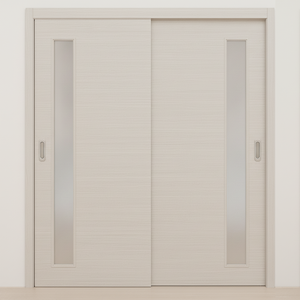 Braga 1-Lite V Crema Matrix CPL  Modern Bypass Door - Doors and Beyond