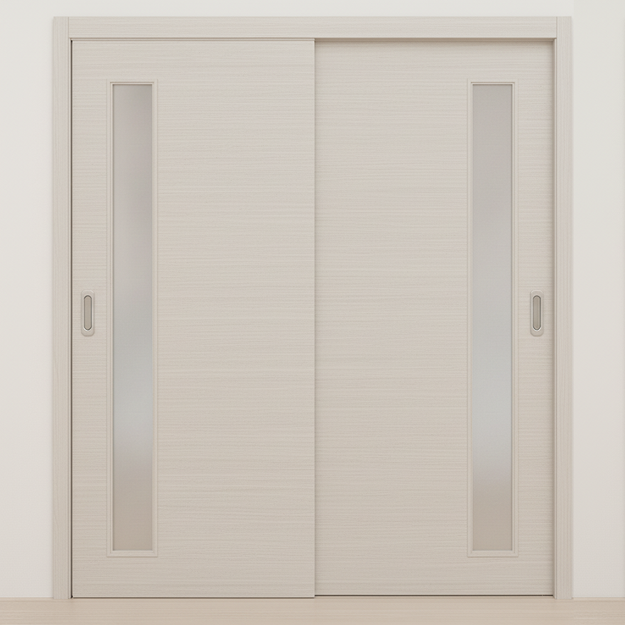 Braga 1-Lite V Crema Matrix CPL  Modern Bypass Door - Doors and Beyond