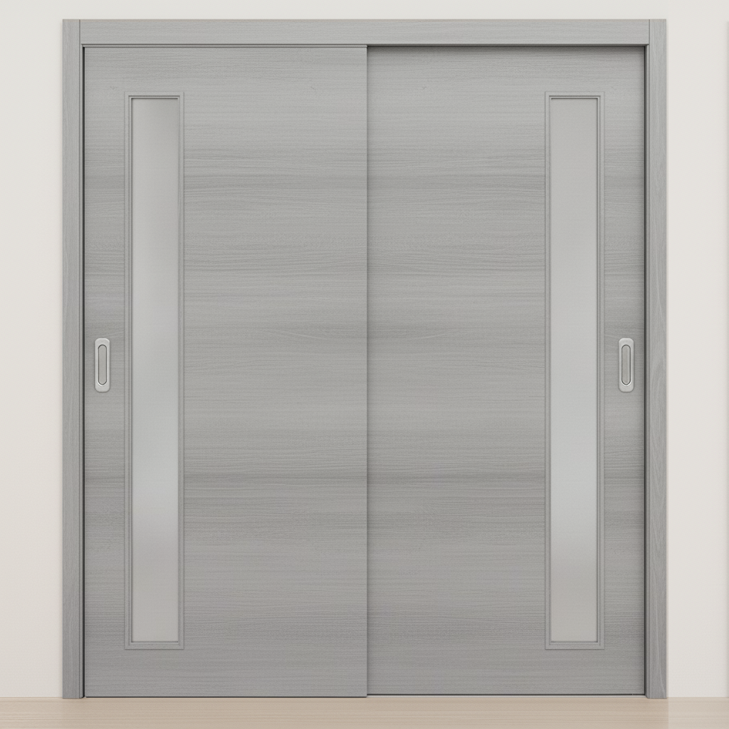 Braga 1-Lite V Olmo Matrix CPL  Modern Bypass Door - Doors and Beyond