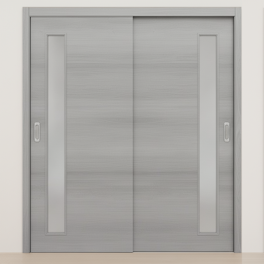 Braga 1-Lite V Olmo Matrix CPL  Modern Bypass Door - Doors and Beyond