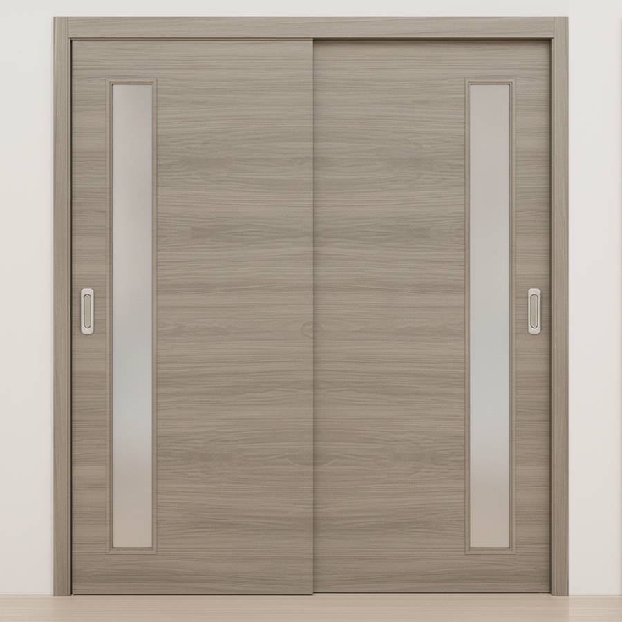 Braga 1-Lite V Palissandro Matrix CPL  Modern Bypass Door - Doors and Beyond