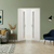 Braga 1-Lite V Bianco Matrix CPL Frameless Modern Double Door - Doors and Beyond