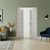 Braga 1-Lite V Crema Matrix CPL Frameless Modern Double Door - Doors and Beyond