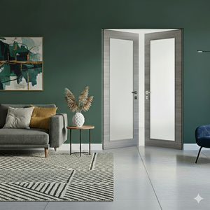 Braga 1-Lite Olmo Matrix CPL Frameless Modern Double Door - Doors and Beyond