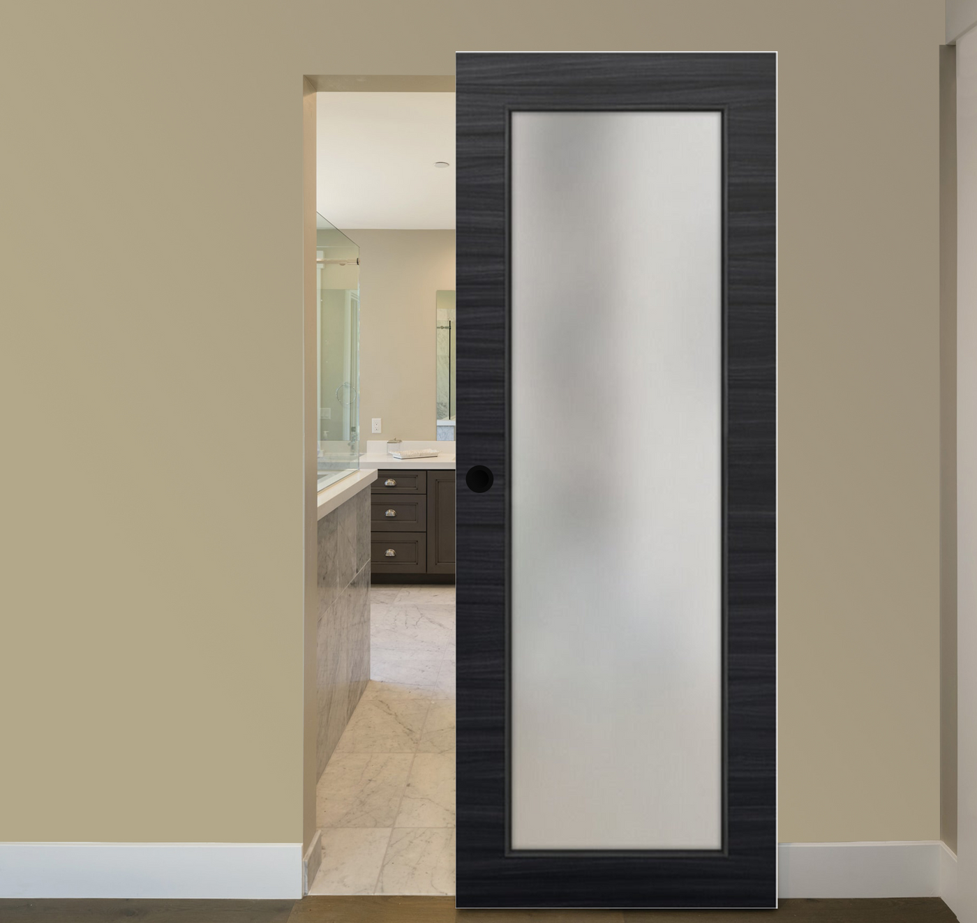 Nova 1-Lite Braga Blu Matrix Laminated Modern Magic Door - Doors and Beyond
