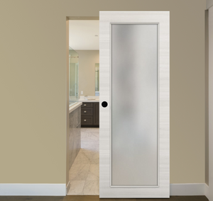 Nova 1-Lite Braga Crema Matrix Laminated Modern Magic Door - Doors and Beyond