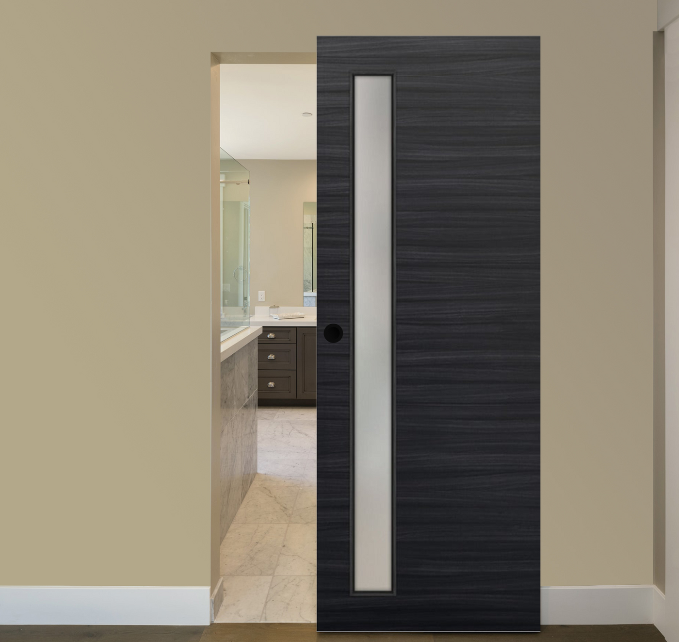 Nova 1-Lite V Braga Blu Matrix Laminated Modern Magic Door - Doors and Beyond