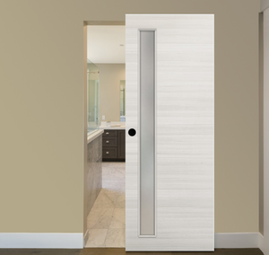 Nova 1-Lite V Braga Crema Matrix Laminated Modern Magic Door - Doors and Beyond