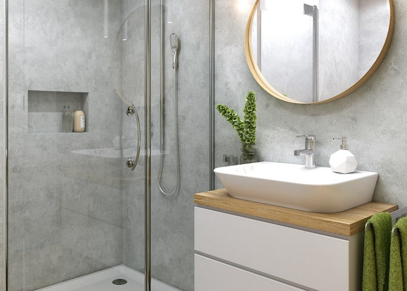 Vilo Motivo Panel Vinyl Concrete Gris 104 5/16" x 9 13/16" - 4 pack - 28 1/2 sq feet - Doors and Beyond