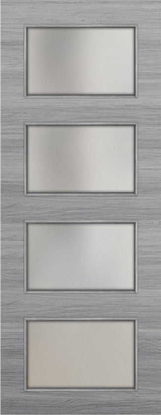 Nova 4-Lite Braga Olmo Matrix CPL  Modern Door Slab - Doors and Beyond