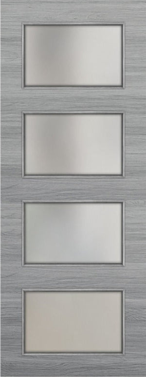 Nova 4-Lite Braga Olmo Matrix CPL  Modern Door Slab - Doors and Beyond