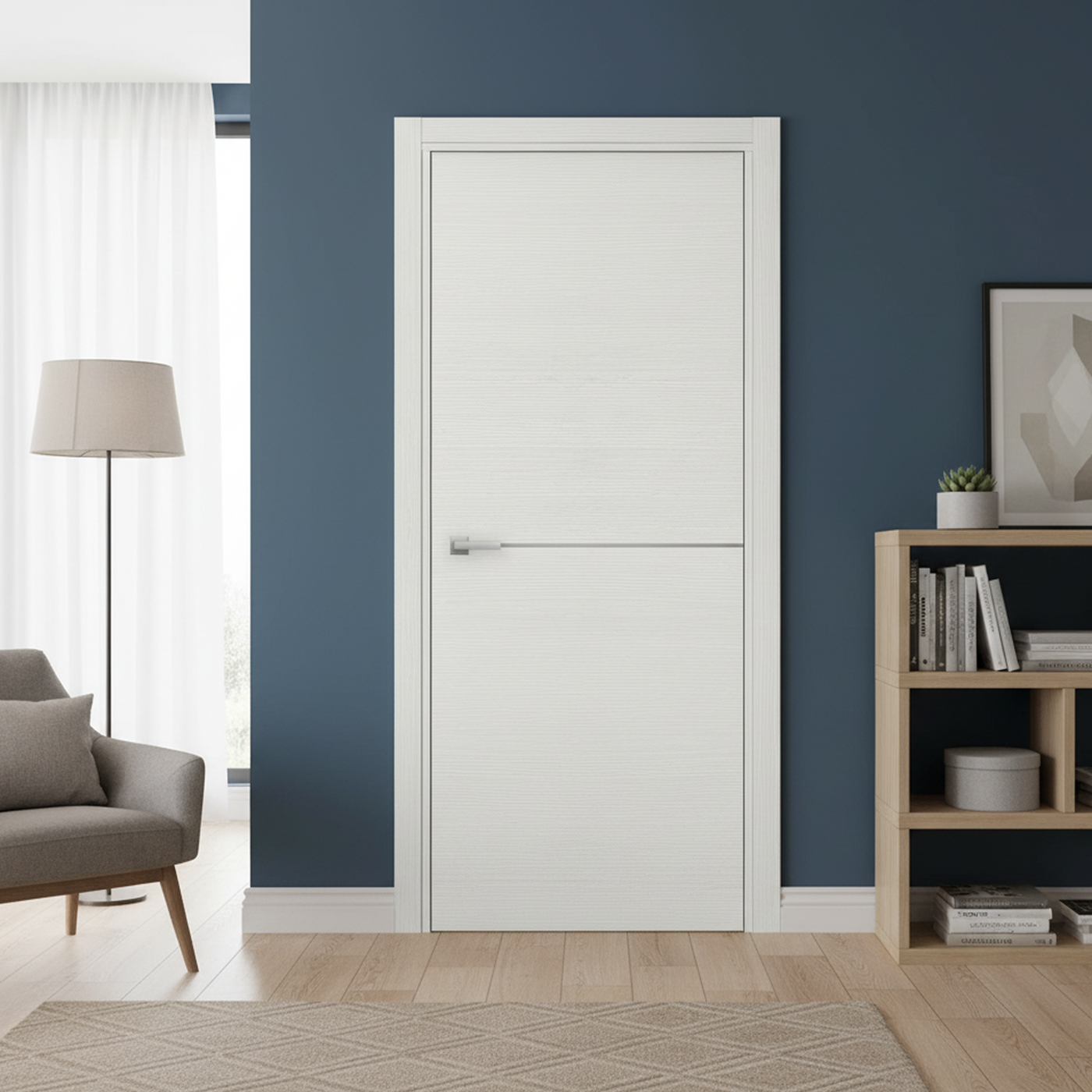 Nova 1H Braga Bianco Matrix CPL Modern Single Pre-hung Door - Doors and Beyond