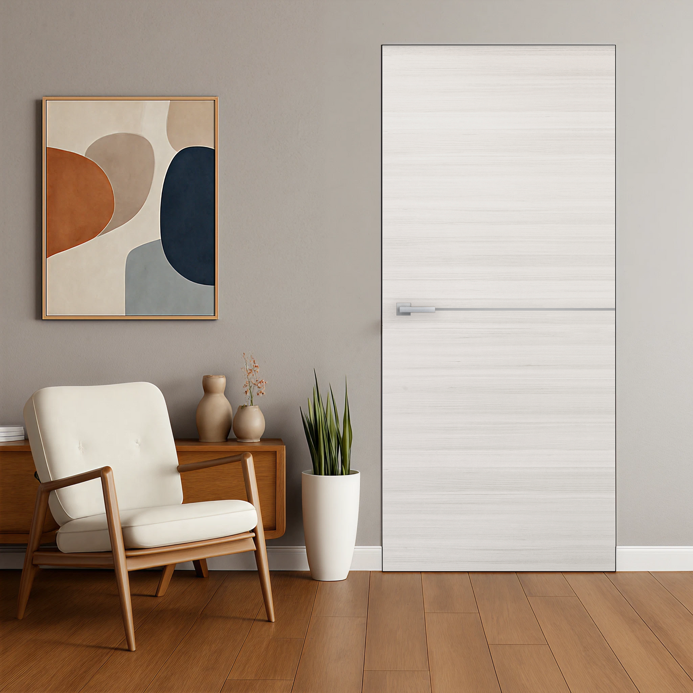 Braga 1H Crema Matrix CPL Frameless Modern Door - Doors and Beyond