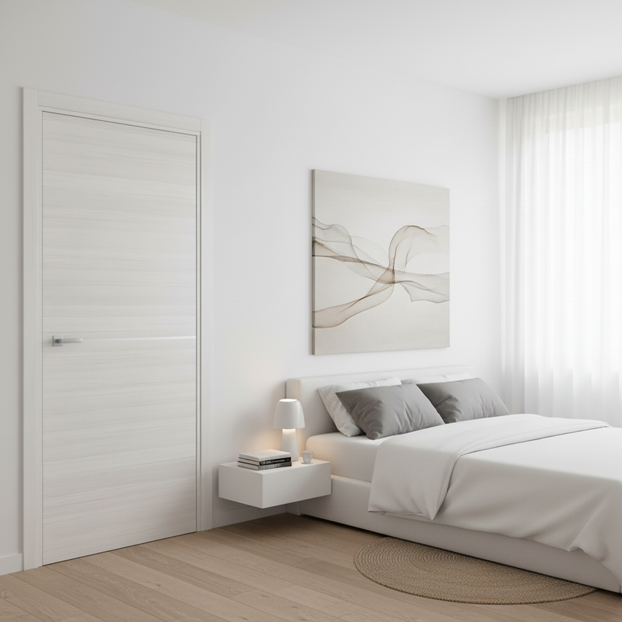 Nova 1H Braga Crema Matrix CPL Modern Single Pre-hung Door - Doors and Beyond