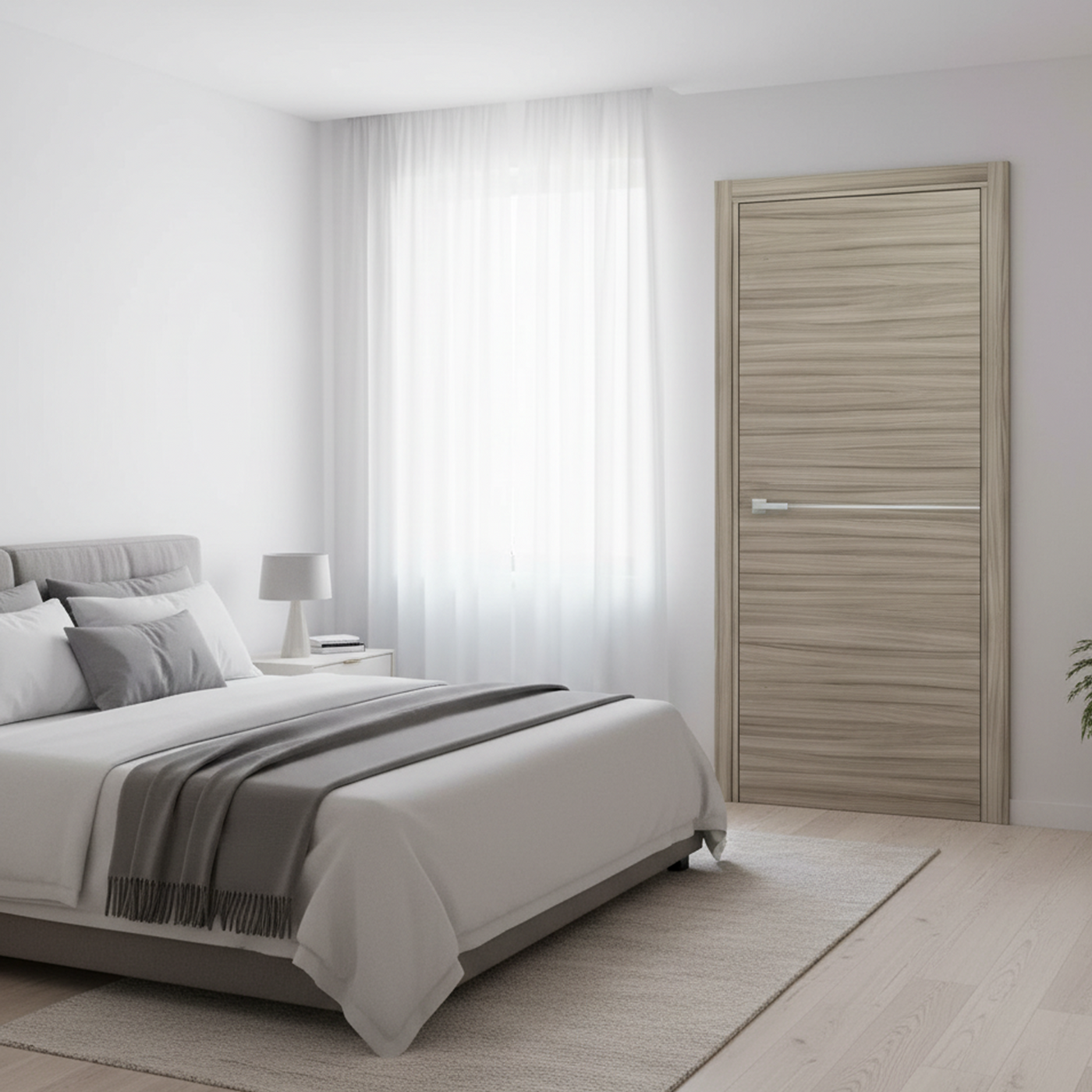 Nova 1H Braga Palissandro  Matrix CPL Modern Single Pre-hung Door - Doors and Beyond