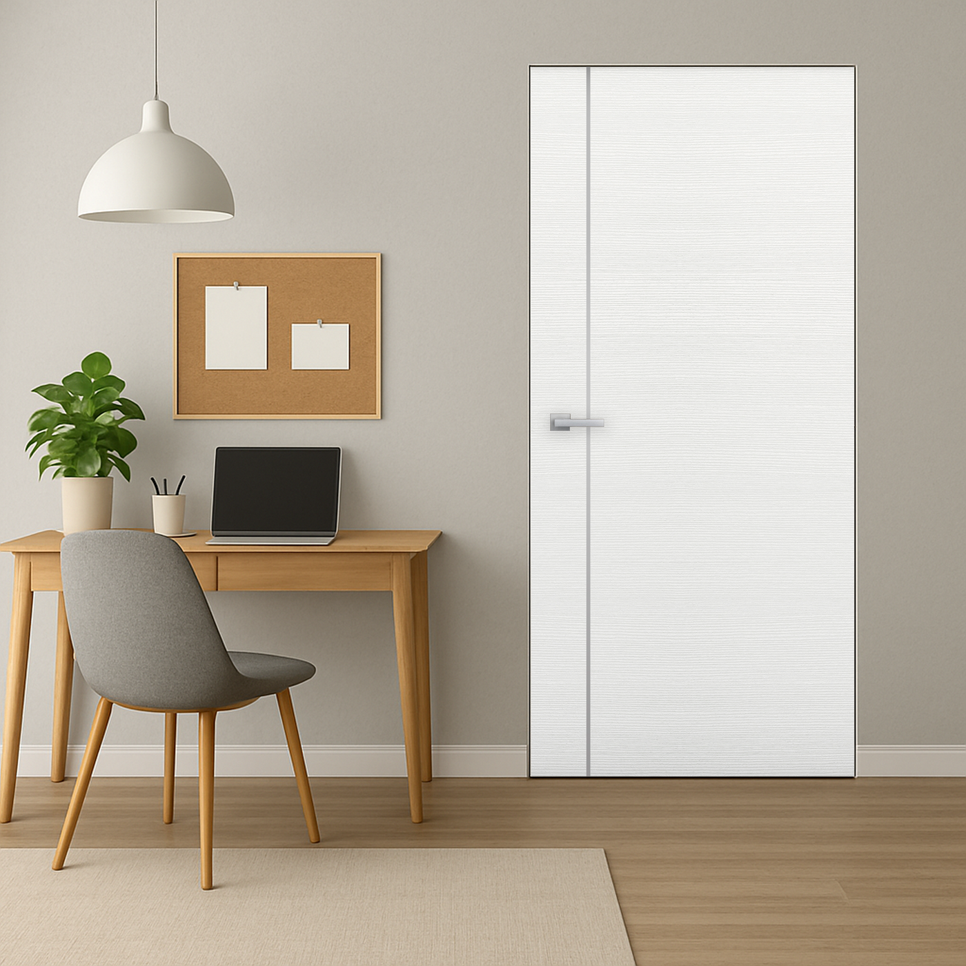 Braga 1V Bianco Matrix CPL Frameless Modern Door - Doors and Beyond
