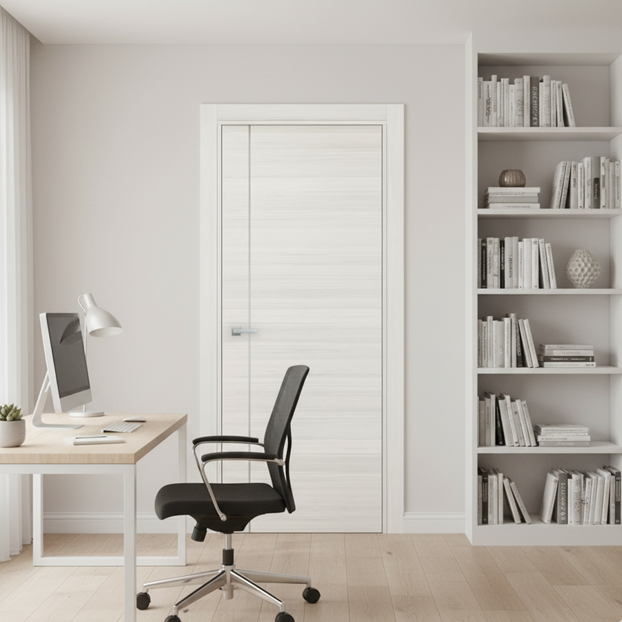 Nova 1V Braga Crema Matrix CPL Modern Single Pre-hung Door - Doors and Beyond