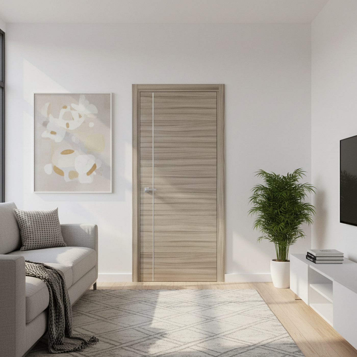 Nova 1V Braga Palissandro  Matrix CPL Modern Single Pre-hung Door - Doors and Beyond