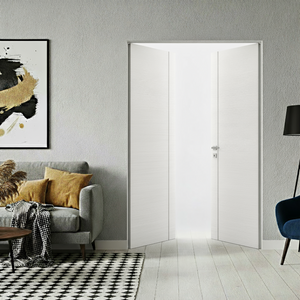 Braga 1V Bianco Matrix CPL Frameless Modern Double Door - Doors and Beyond