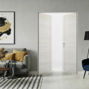 Braga 1V Crema Matrix CPL Frameless Modern Double Door - Doors and Beyond