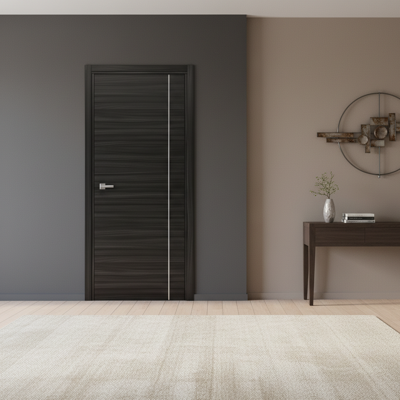 Nova 1VR Braga Blu  Matrix CPL Modern Single Pre-hung Door - Doors and Beyond