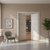 Nova 1VR Braga Crema Matrix CPL  Modern Double Pre-Hung Door - Doors and Beyond