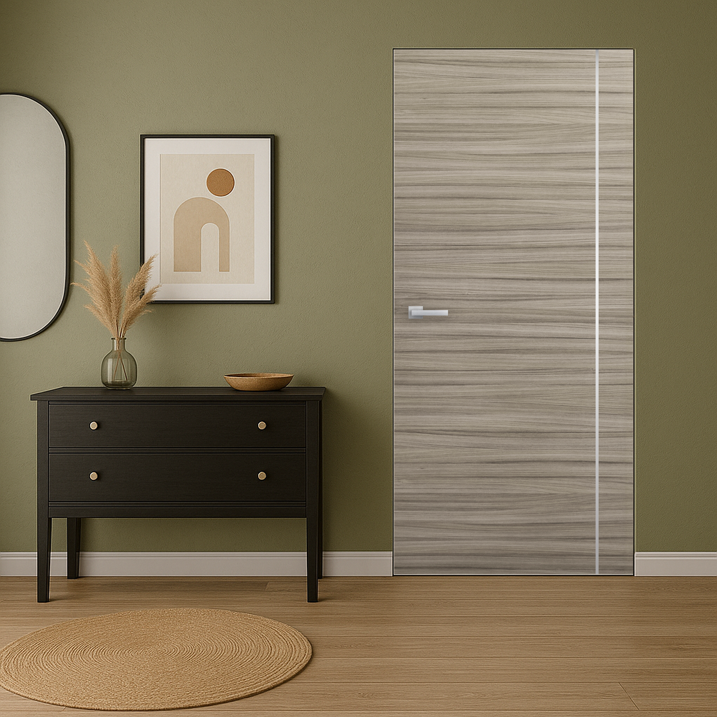 Braga 1VR Palissandro Matrix CPL Frameless Modern Door - Doors and Beyond