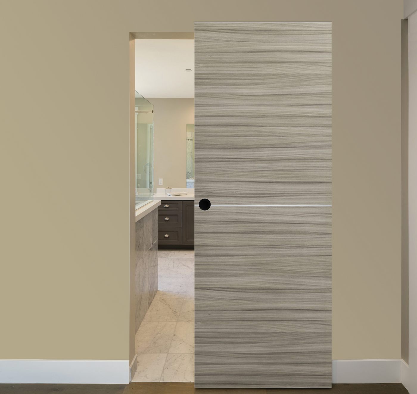 Nova 1H Braga Palissandro Matrix Laminated Modern Magic Door - Doors and Beyond