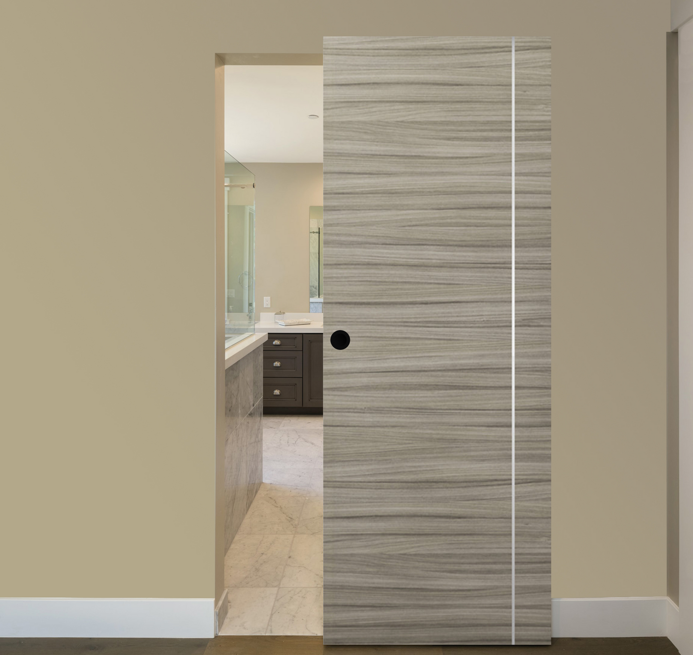 Nova 1VR Braga Palissandro Matrix Laminated Modern Magic Door - Doors and Beyond
