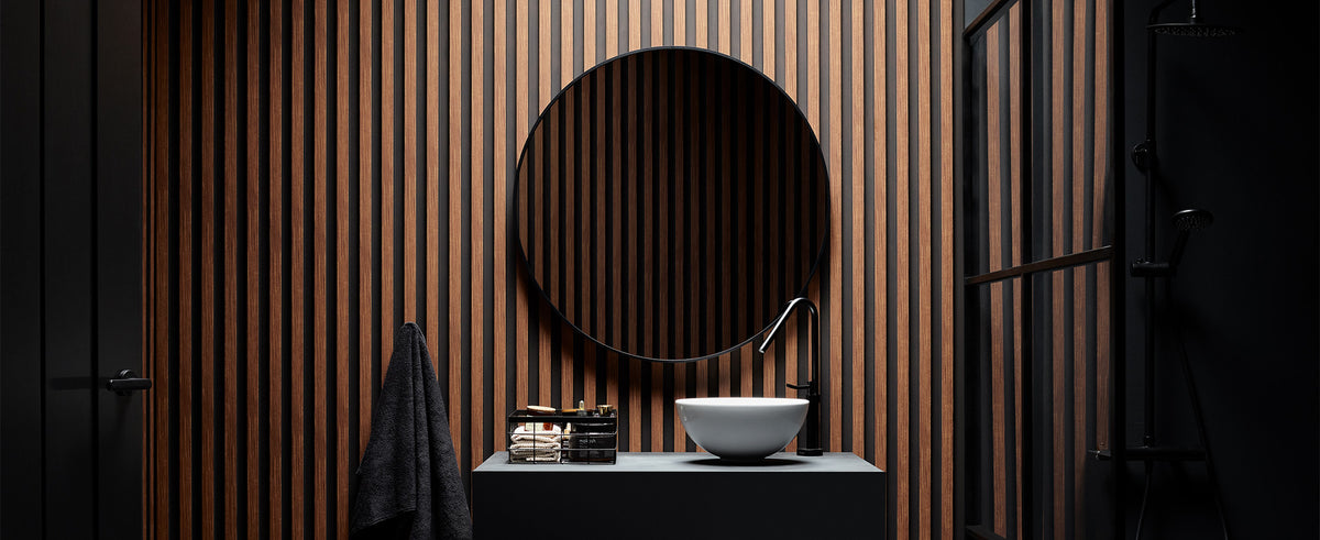 VOX Linerio L-Line Mocca Slat Panel 104 5/16" x 4 13/16" x 13/16" - Doors and Beyond