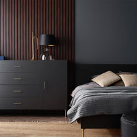 VOX Linerio M-Line Chocolate Slat Panel 104 5/16" 4 13/16" x 3/8" - Doors and Beyond